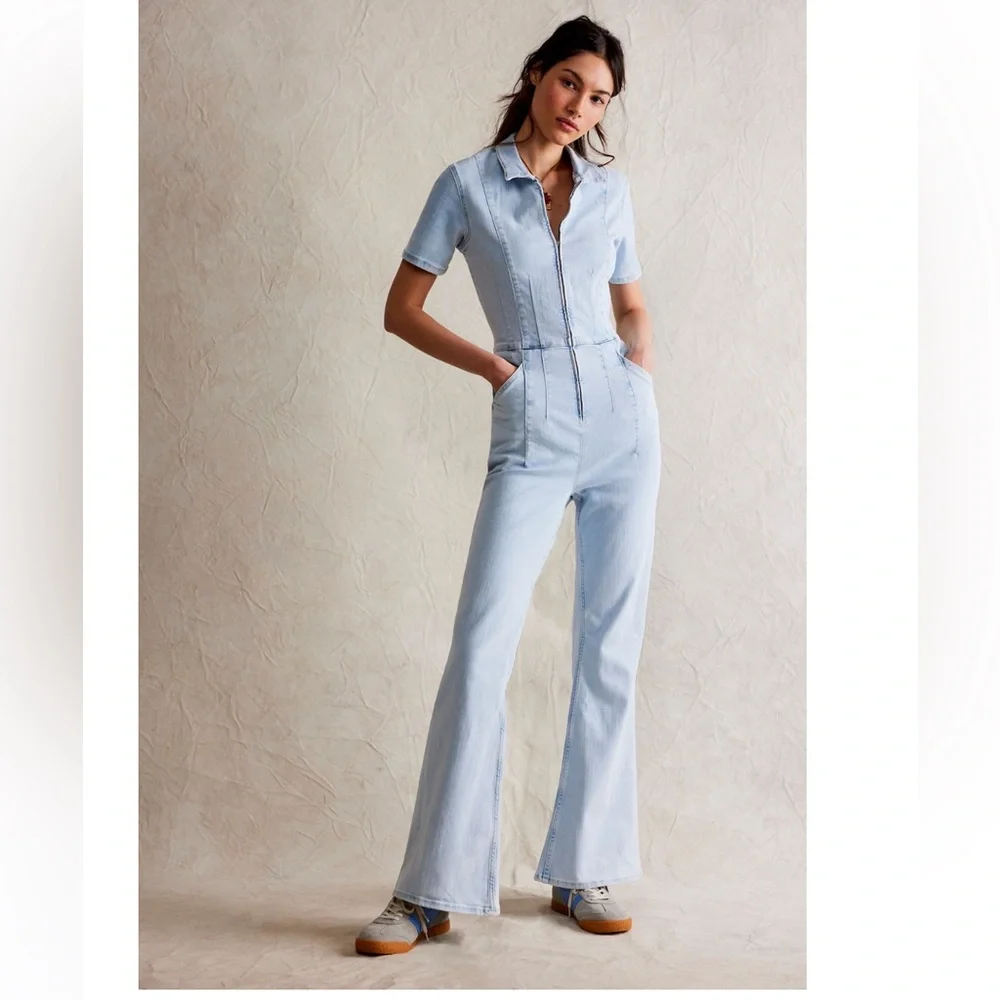 NWT Free People We The Free Jayde Flare Jumpsuit - Picture 5 of 8